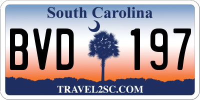 SC license plate BVD197
