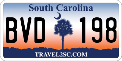 SC license plate BVD198