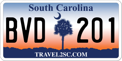 SC license plate BVD201
