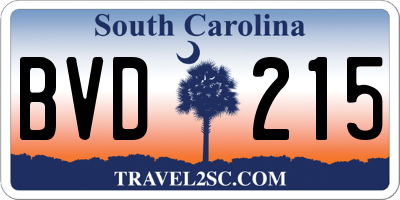 SC license plate BVD215