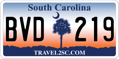 SC license plate BVD219