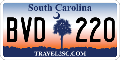SC license plate BVD220