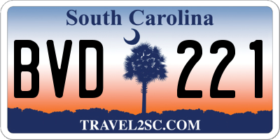 SC license plate BVD221