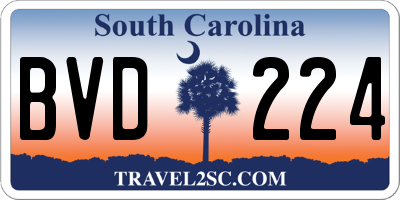 SC license plate BVD224