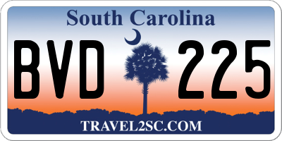SC license plate BVD225