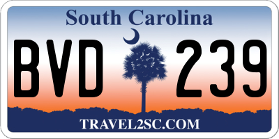SC license plate BVD239