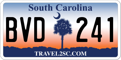 SC license plate BVD241