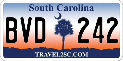 SC license plate BVD242