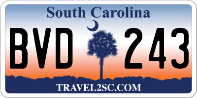 SC license plate BVD243