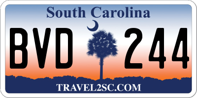 SC license plate BVD244
