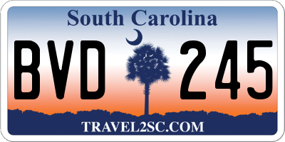 SC license plate BVD245