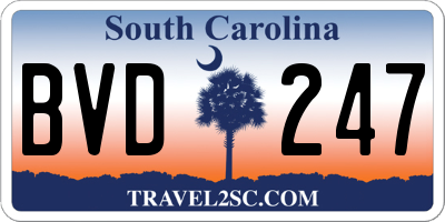 SC license plate BVD247