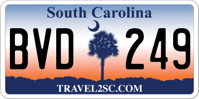 SC license plate BVD249