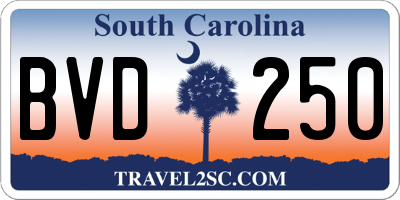 SC license plate BVD250