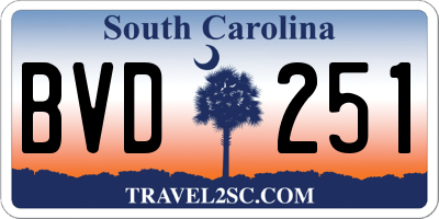 SC license plate BVD251
