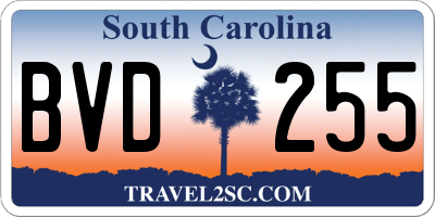 SC license plate BVD255