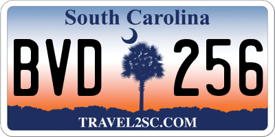 SC license plate BVD256