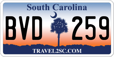 SC license plate BVD259