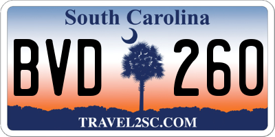 SC license plate BVD260