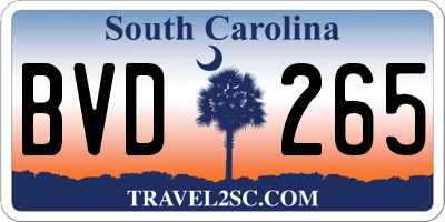 SC license plate BVD265