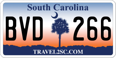 SC license plate BVD266