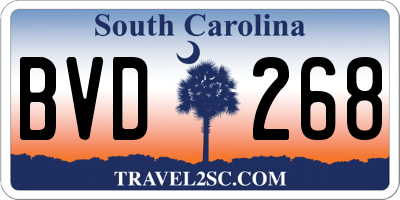 SC license plate BVD268