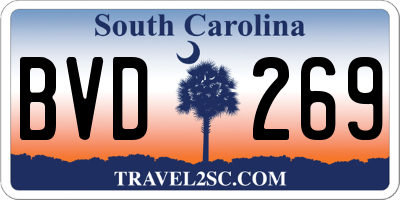 SC license plate BVD269