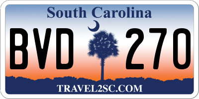 SC license plate BVD270