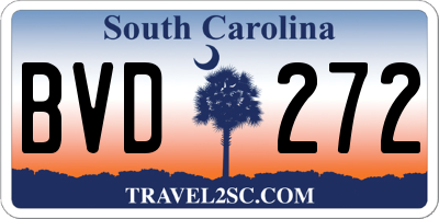 SC license plate BVD272