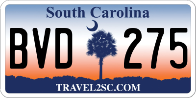 SC license plate BVD275
