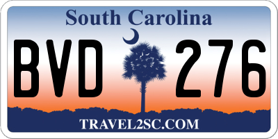SC license plate BVD276