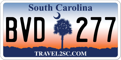 SC license plate BVD277