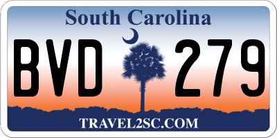 SC license plate BVD279
