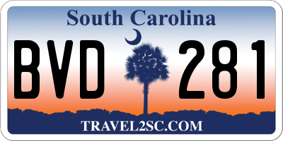 SC license plate BVD281
