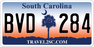 SC license plate BVD284