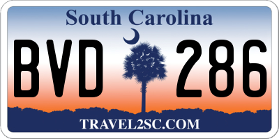 SC license plate BVD286