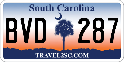 SC license plate BVD287