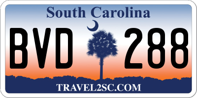 SC license plate BVD288