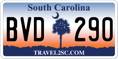 SC license plate BVD290
