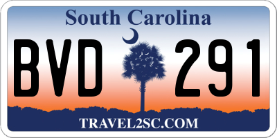 SC license plate BVD291