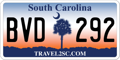 SC license plate BVD292