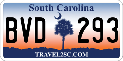 SC license plate BVD293