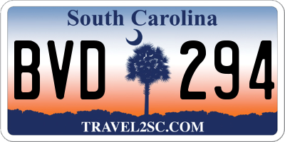 SC license plate BVD294