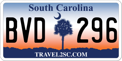 SC license plate BVD296