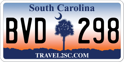 SC license plate BVD298