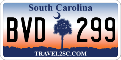 SC license plate BVD299