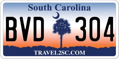 SC license plate BVD304