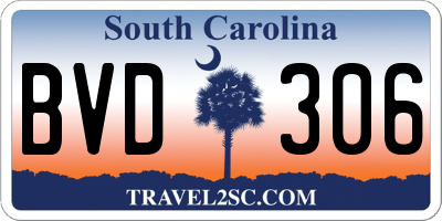 SC license plate BVD306