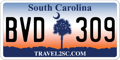 SC license plate BVD309