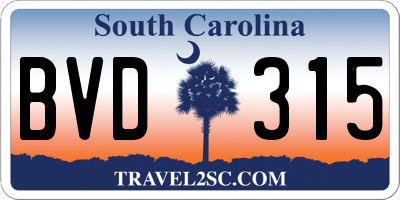 SC license plate BVD315